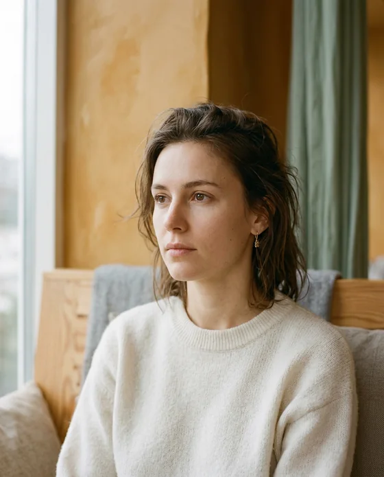 Portrait of a woman in a bright room